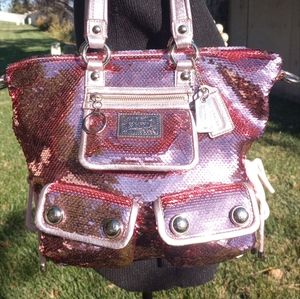 Coach Pink Poppy Sequin Spotlight Bag